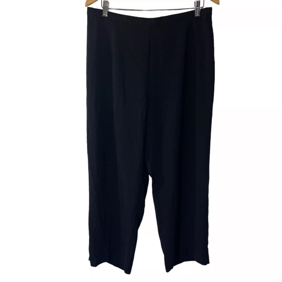 Sag Harbor Black Pants Plus Size 16 Cropped Elastic Waist Neutral Plain Basic - Picture 1 of 6